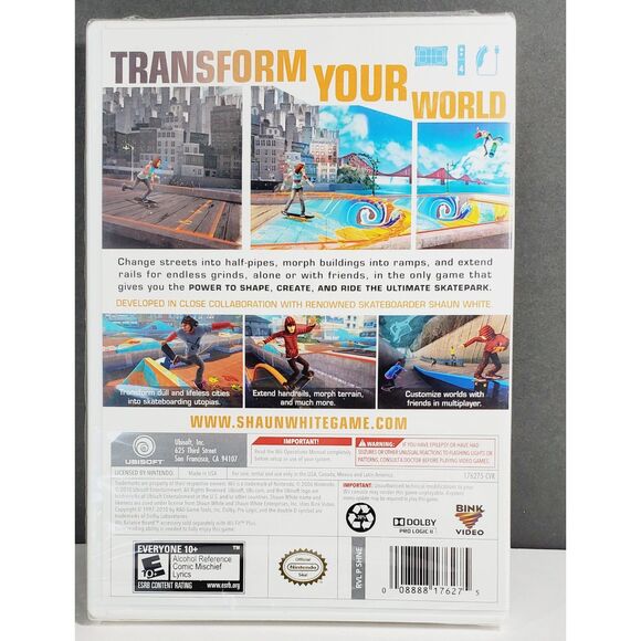 New Sealed Nintendo Wii Shaun White Skateboarding Video Game - Picture 2 of 4
